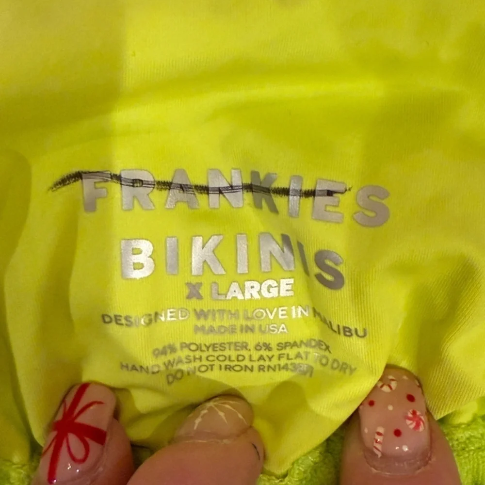 New! Frankies Bikinis Terry Triangle String Bikini Top 31543
